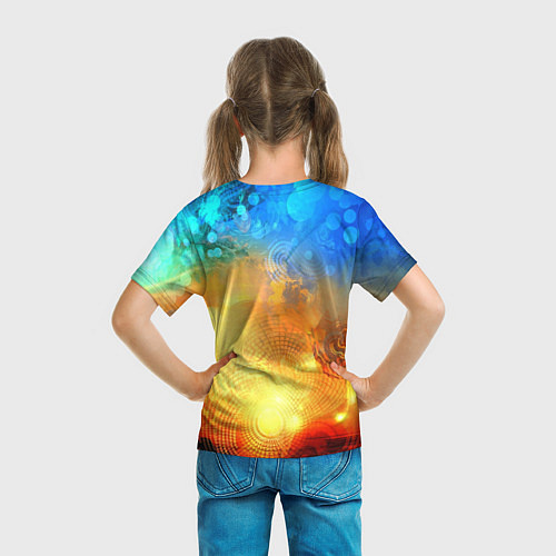 Детская футболка Малиновая сова на абстрактном фоне / 3D-принт – фото 6