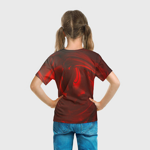Детская футболка Темно красные волны / 3D-принт – фото 6