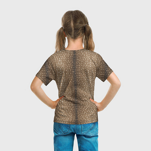 Детская футболка Текстура шкуры пятнистого оленя / 3D-принт – фото 6