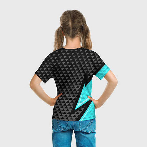 Детская футболка Черно-голубая абстракция / 3D-принт – фото 6
