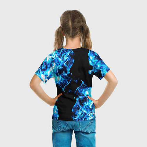 Детская футболка Красивый синий огонь / 3D-принт – фото 6