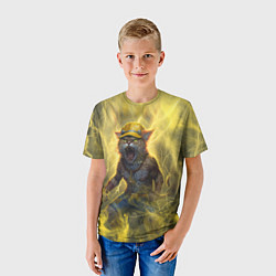 Футболка детская Наэлектризованный кот, цвет: 3D-принт — фото 2
