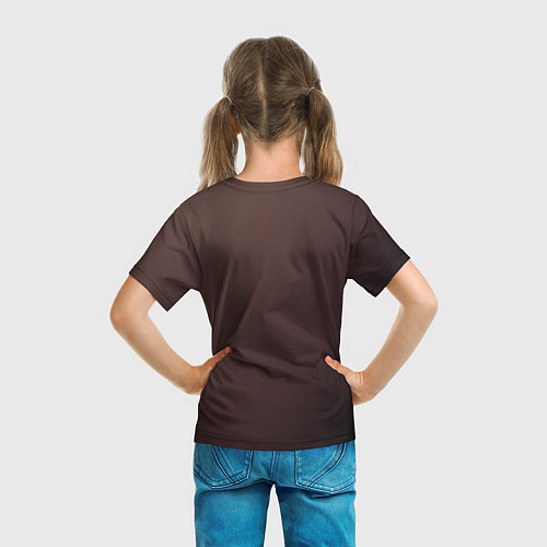 Детская футболка Кофейные зерна и листья чая / 3D-принт – фото 6