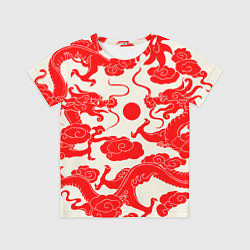Футболка детская Японские красные драконы, цвет: 3D-принт