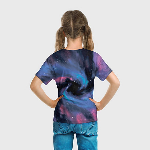 Детская футболка Ручная роспись галактики акварелью / 3D-принт – фото 6