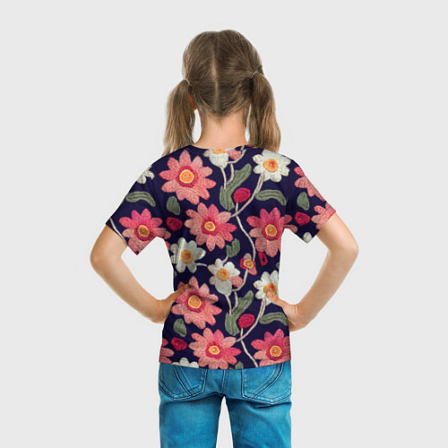 Детская футболка Эффект красивой вышивки / 3D-принт – фото 6