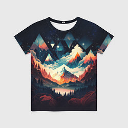 Футболка детская Футуризм горы, цвет: 3D-принт