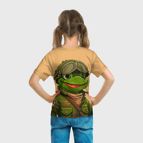 Детская футболка Лягушонок Пепе лётчик / 3D-принт – фото 6