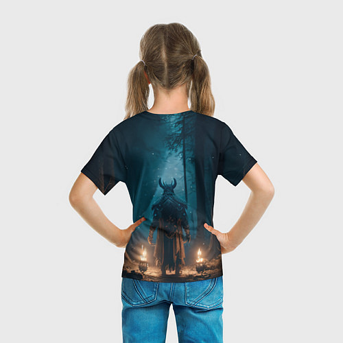Детская футболка Викинг в тёмном лесу / 3D-принт – фото 6