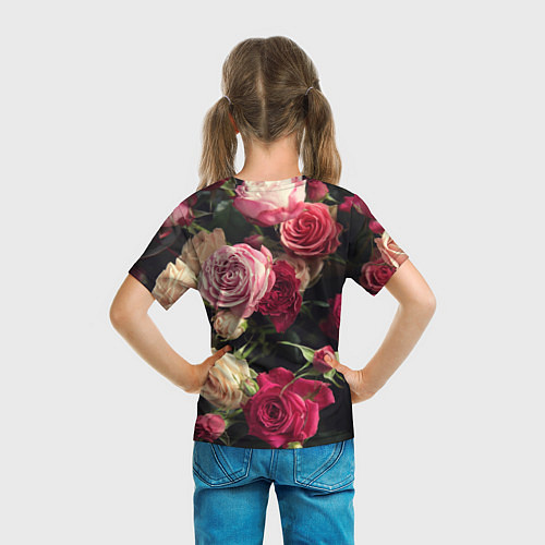 Детская футболка Нежные кустовые розы / 3D-принт – фото 6