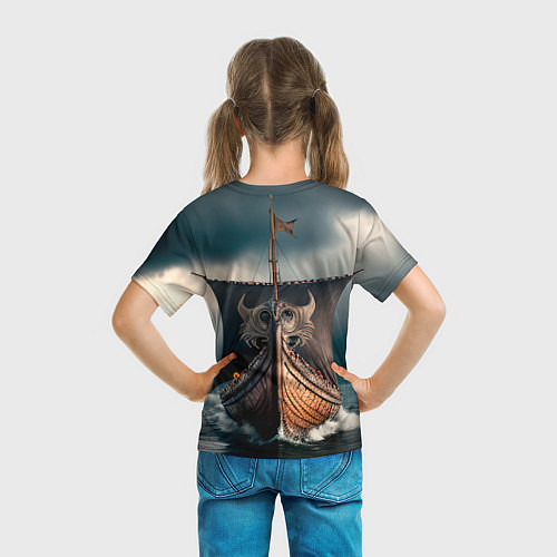 Детская футболка Корабль в бушующем море / 3D-принт – фото 6