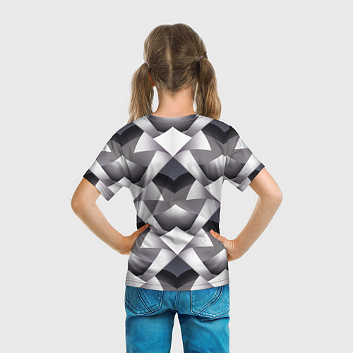 Детская футболка Абстрактный геометрический узор с элементами фэнте / 3D-принт – фото 6