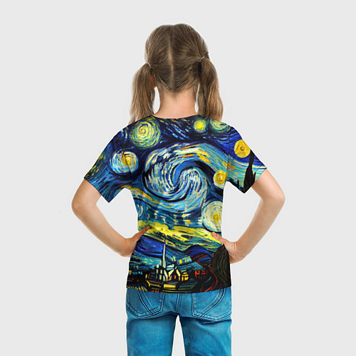 Детская футболка Винсент ван Гог, звездная ночь / 3D-принт – фото 6