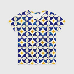 Футболка детская Бело-синяя лепестковая текстура, цвет: 3D-принт
