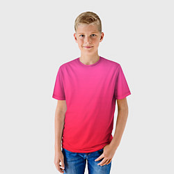 Футболка детская Розово-красный градиент, цвет: 3D-принт — фото 2