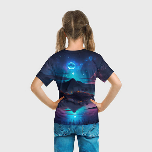 Детская футболка Ночное небо, пейзаж / 3D-принт – фото 6