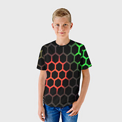 Футболка детская Gradient hexagon genshin, цвет: 3D-принт — фото 2