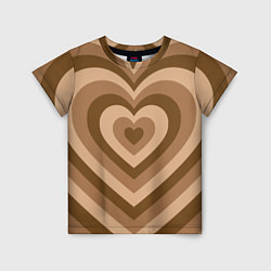 Футболка детская Hearts brown, цвет: 3D-принт