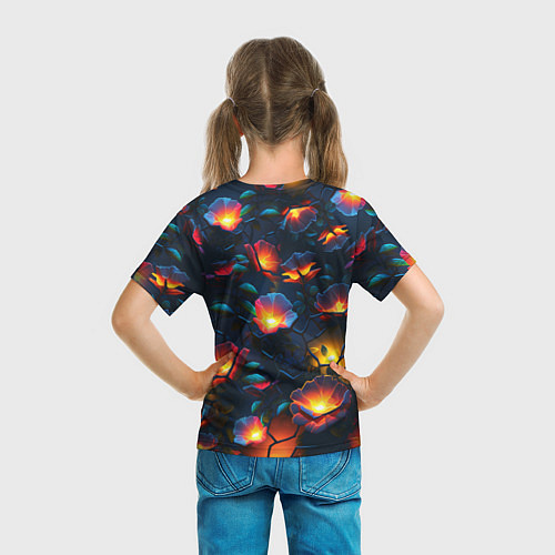 Детская футболка Светящиеся цветы / 3D-принт – фото 6