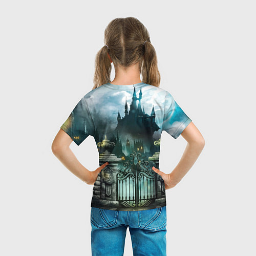 Детская футболка Wednesday темный замок / 3D-принт – фото 6