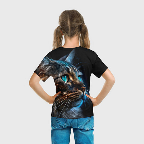 Детская футболка Кот с неоновыми глазами / 3D-принт – фото 6
