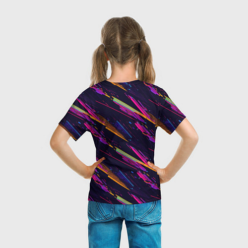 Детская футболка Глитч полосы / 3D-принт – фото 6