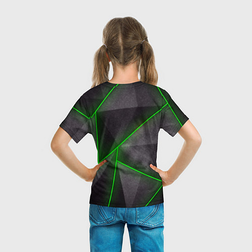 Детская футболка Stripes Abstract green / 3D-принт – фото 6
