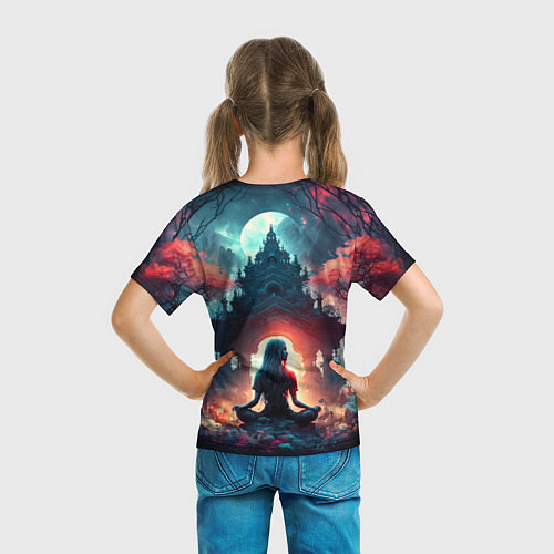 Детская футболка Медитирующая девушка / 3D-принт – фото 6