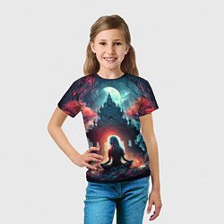 Футболка детская Медитирующая девушка, цвет: 3D-принт — фото 2