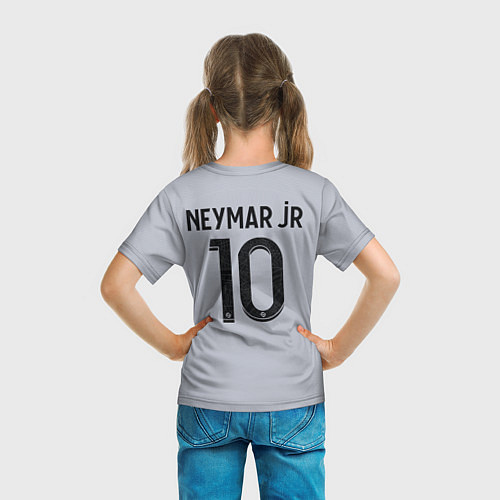 Детская футболка Неймар форма ПСЖ 2223 гостевая / 3D-принт – фото 6