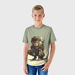 Футболка детская Милитари тигр, цвет: 3D-принт — фото 2