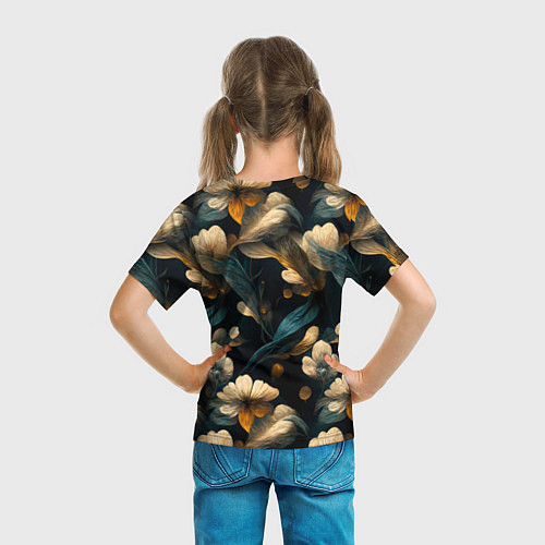 Детская футболка Узор цветочный паттерн / 3D-принт – фото 6