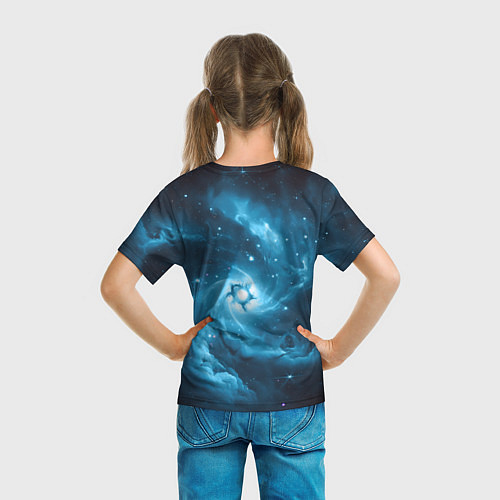 Детская футболка An astronaut in blue space / 3D-принт – фото 6
