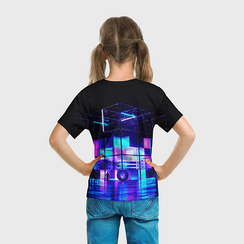 Детская футболка Девушка в киберпанке / 3D-принт – фото 6