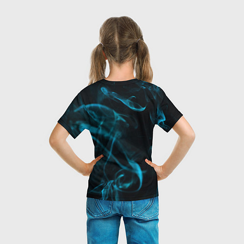 Детская футболка Нейрокот в голубом дыму / 3D-принт – фото 6