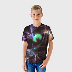 Футболка детская Магические фиолетовые волны и цветные космические, цвет: 3D-принт — фото 2