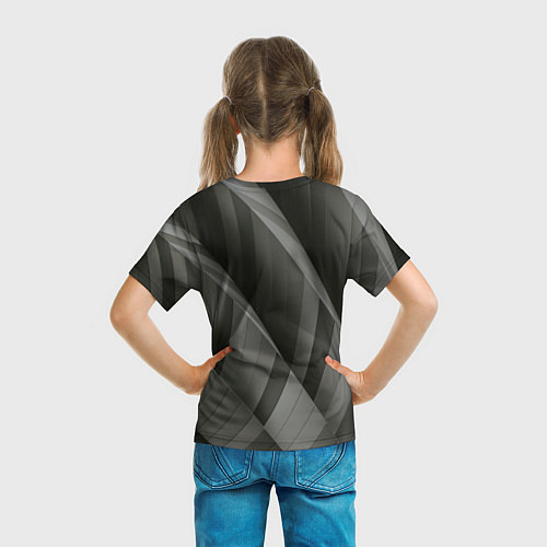 Детская футболка Абстрактные серые острые металлические листы / 3D-принт – фото 6