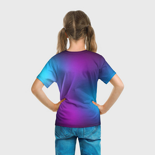 Детская футболка НЕОНОВЫЙ ГРАДИЕНТ / 3D-принт – фото 6