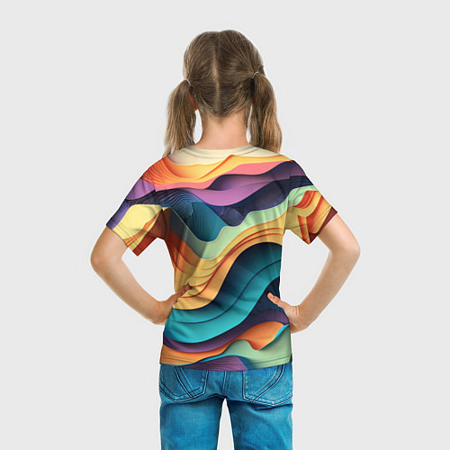 Детская футболка Цветной рельеф / 3D-принт – фото 6