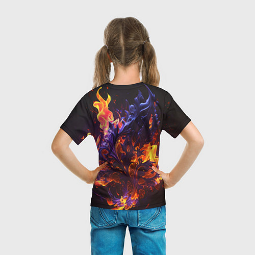 Детская футболка Текстура огня / 3D-принт – фото 6
