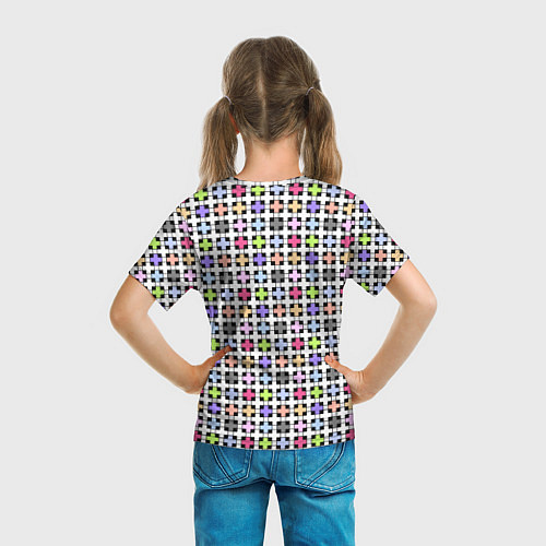 Детская футболка Разноцветный геометрический рисунок / 3D-принт – фото 6