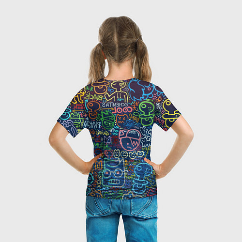 Детская футболка Разрисованная стена / 3D-принт – фото 6