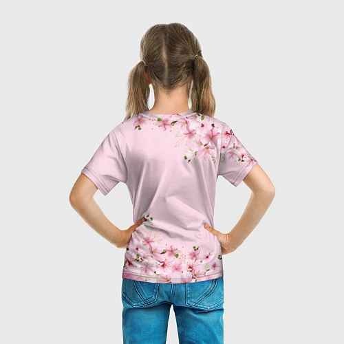 Детская футболка Мамина дочка сакура / 3D-принт – фото 6