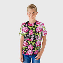 Футболка детская Мария в цветах, цвет: 3D-принт — фото 2