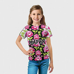 Футболка детская Мария в цветах, цвет: 3D-принт — фото 2