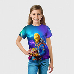 Футболка детская Bart Simpson and Maggie in space - neural network, цвет: 3D-принт — фото 2