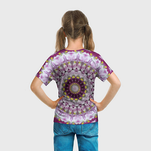Детская футболка Мандала Нежные фиалочки / 3D-принт – фото 6
