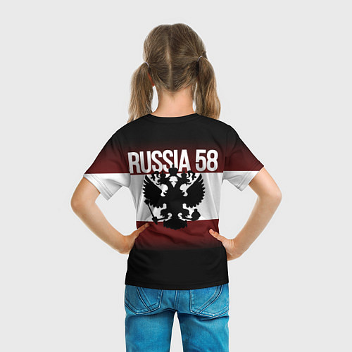 Детская футболка Россия 58 регион / 3D-принт – фото 6