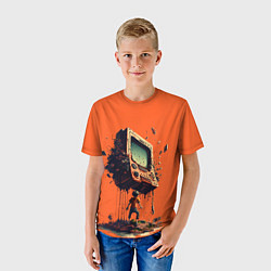 Футболка детская Мальчик против игровой консоли, цвет: 3D-принт — фото 2