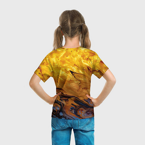 Детская футболка Абстрактное жидкое золото / 3D-принт – фото 6